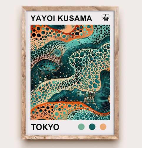 Yayoi kusama sea waves - sea, poster